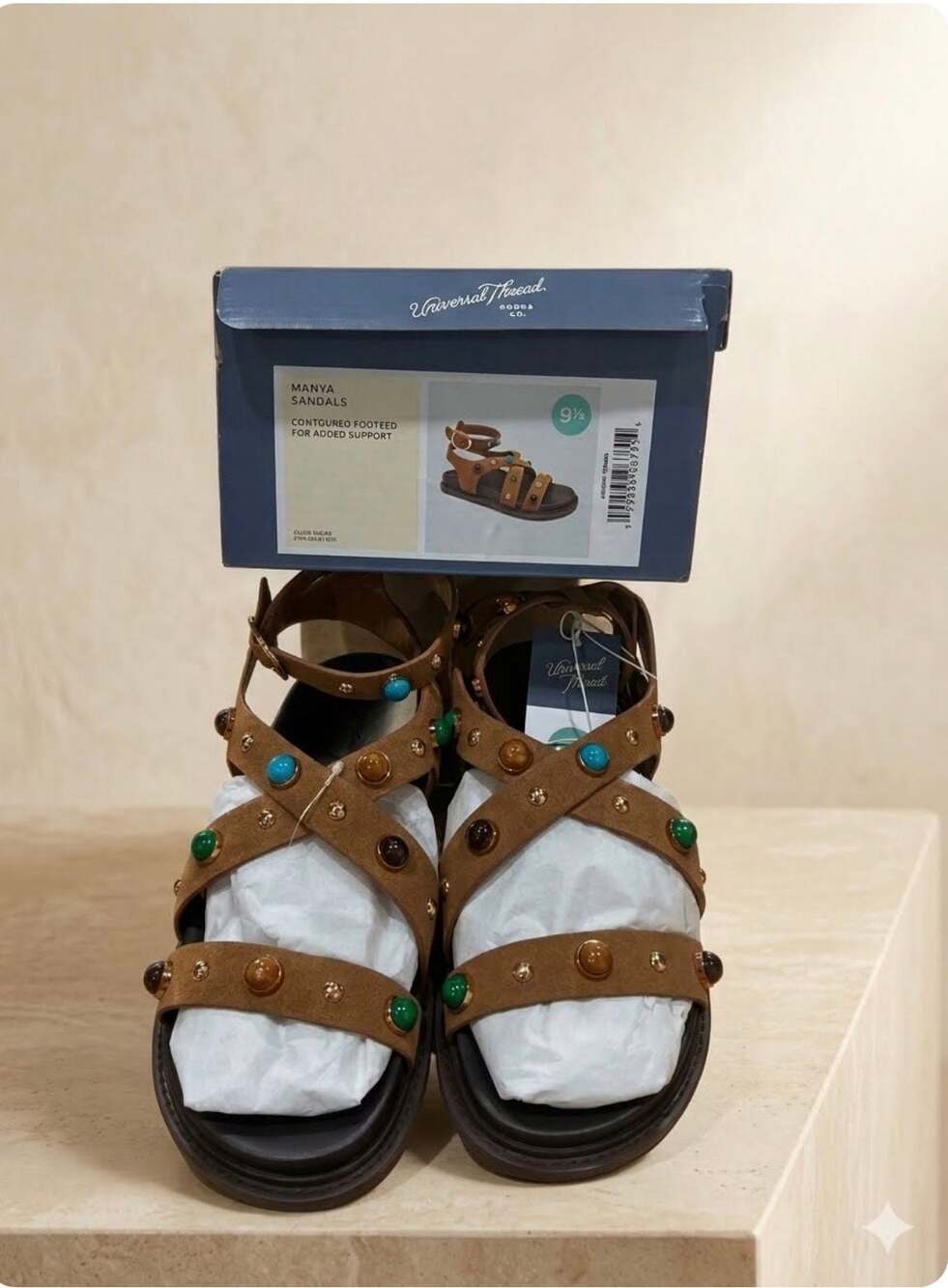 Universal Thread Manya Studded Sandals Brown Size 9.5